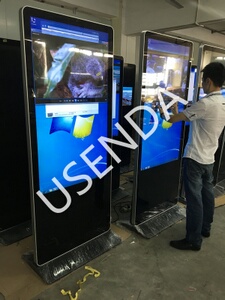 Hot!!USENDA super thin Capacity 10points flexible touch floor stand dislay